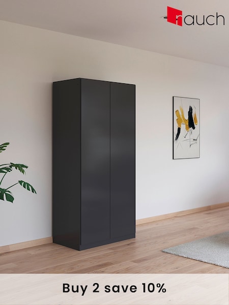 Rauch Grey Fosta Wood Semi Fitted Double Wardrobe (AJ2268) | £386