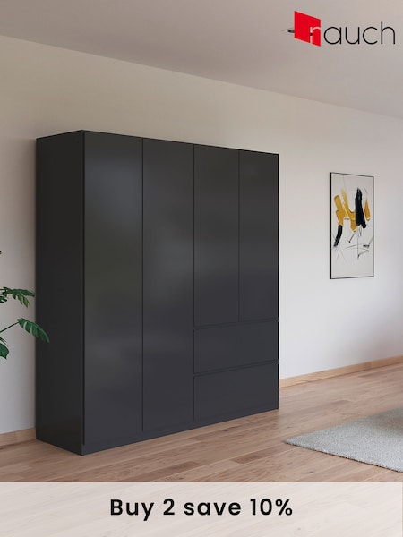 Rauch Grey Fosta Wood Semi Fitted 4 Door Wardrobe (AJ2277) | £715