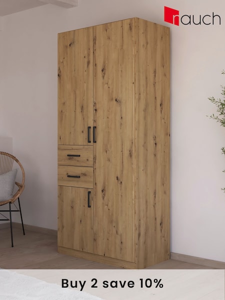 Rauch Natural Laika Wood Semi Fitted Triple, 2 Drawers Wardrobe (AJ2284) | £570