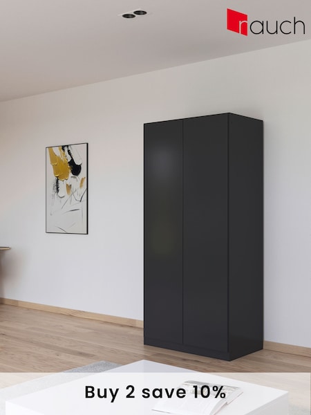 Rauch Grey Oak Fosta Wood Semi Fitted Double Wardrobe (AJ2304) | £386