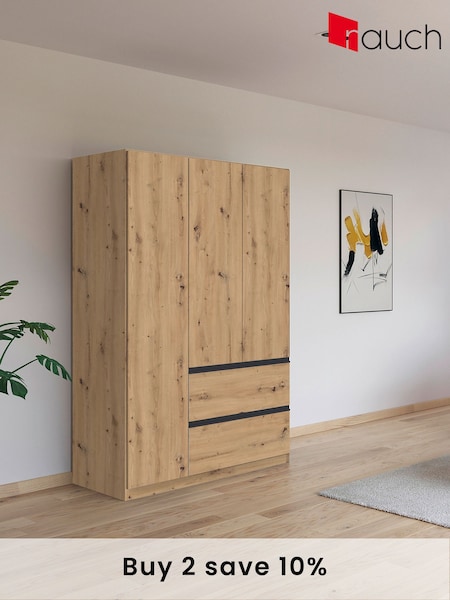 Rauch Natural Fosta Wood Semi Fitted Triple Wardrobe (AJ2312) | £655