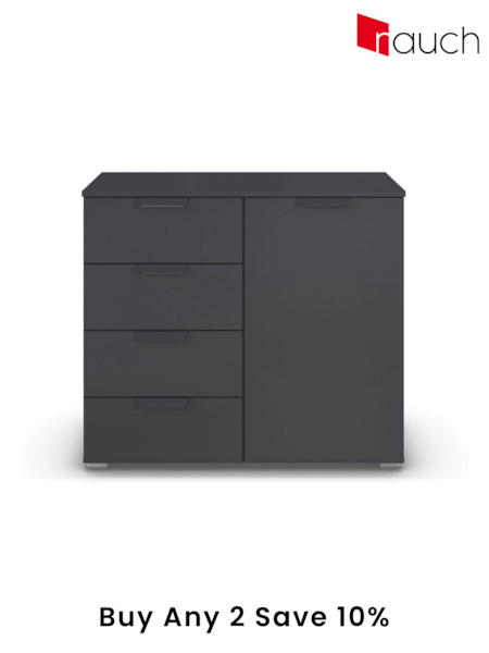 Rauch Grey Fosta Chest of 4 Drawer Drawers (AJ2314) | £331