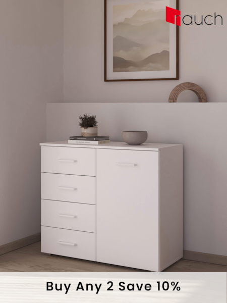 Rauch White Laika Chest of 4 Drawer Drawers (AJ2317) | £331