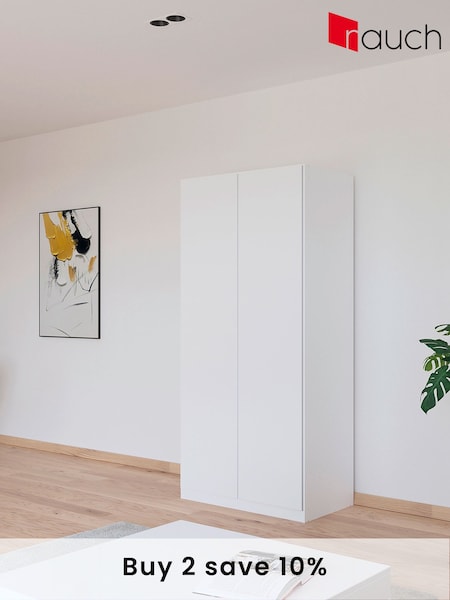 Rauch White Fosta Wood Semi Fitted Double Wardrobe (AJ2323) | £386