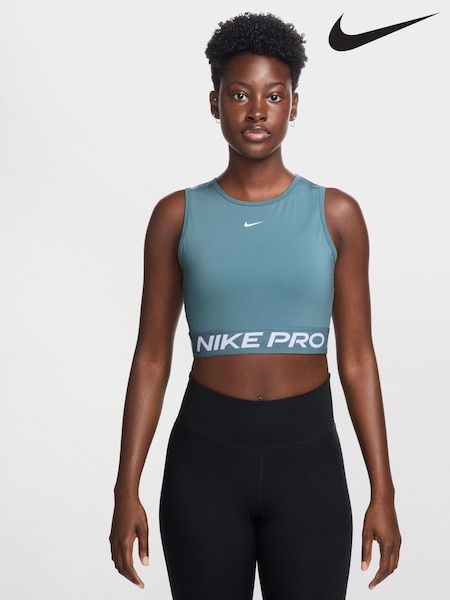 Nike Smokey Blue Pro Dri-FIT Cropped Tank Top (AJ2389) | £33