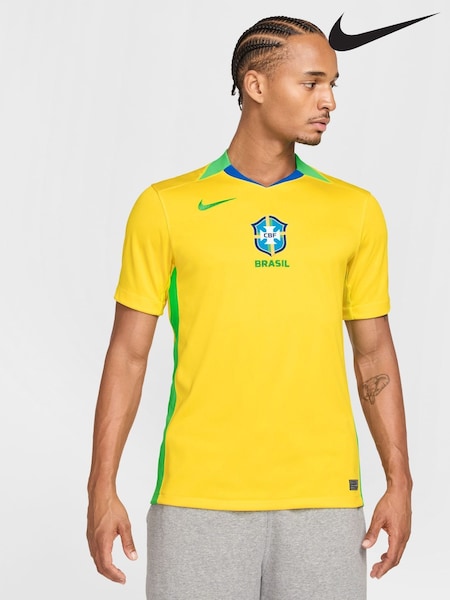 Nike Yellow Brazil Home Stadium Football Shirt (AJ2423) | £85