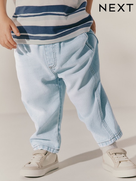 Bleach Denim 100% Cotton Pull On Lightweight Jeans (3mths-7yrs) (AJ2473) | £12 - £14