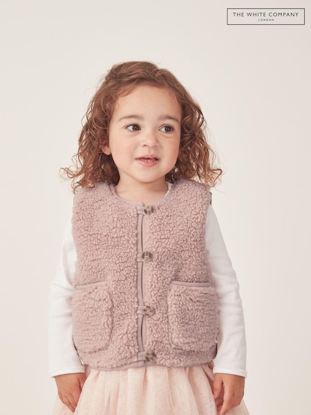 The White Company Pink Recycled Borg Gilet (AJ2562) | £40