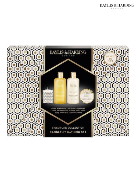 Baylis & Harding Sweet Mandarin & Grapefruit Gift Wrapped Candlelit Gift Set (AJ3154) | £22