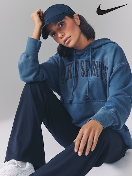 Nike Armory Navy Oversized Phoenix Fleece French Terry Hoodie (AJ3691) | £65