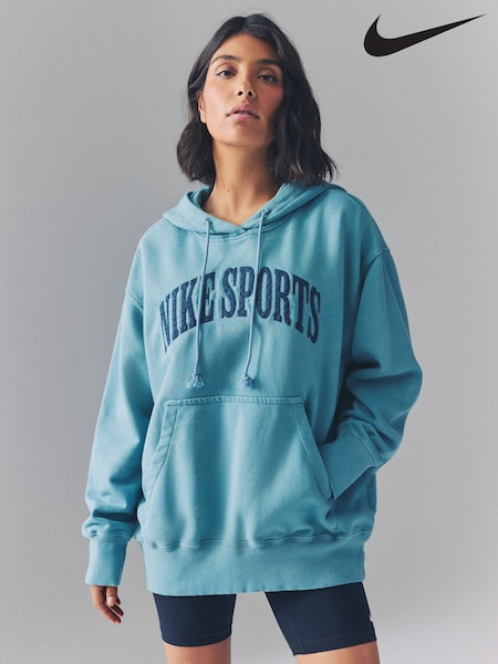 Nike Smokey Blue Oversized Phoenix Fleece French Terry Hoodie (AJ3706) | £65