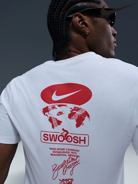 Nike White Sportswear Swoosh Back Graphic 100% Cotton T-Shirt (AJ3711) | £30