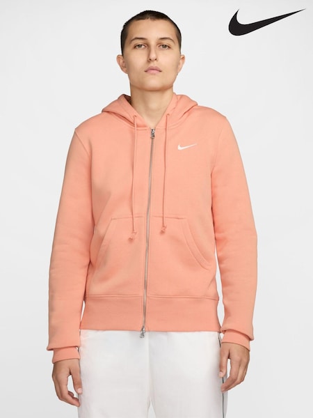 Nike Apricot Orange Phoenix Fleece Full Zip Hoodie (AJ3729) | £65