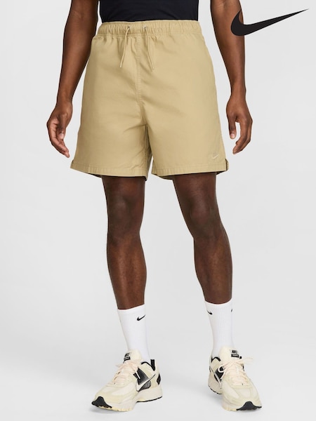 Nike Parachute Beige Club Washed Flow 100% Cotton Shorts (AJ3733) | £50