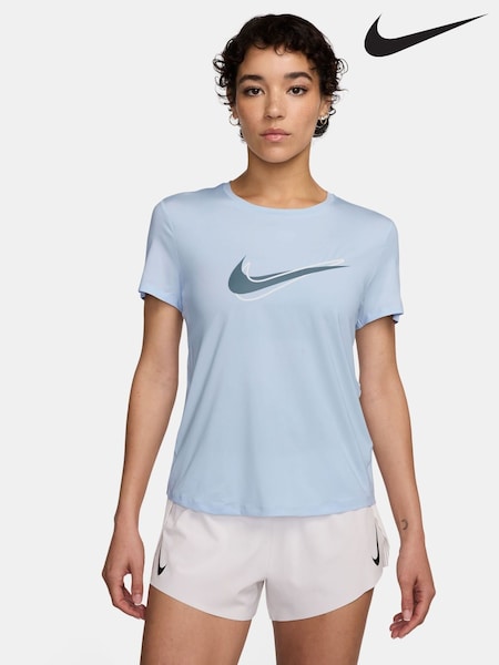 Nike Light Blue Tint One Swoosh Dri-FIT Short Sleeve Running Top (AJ3746) | £38