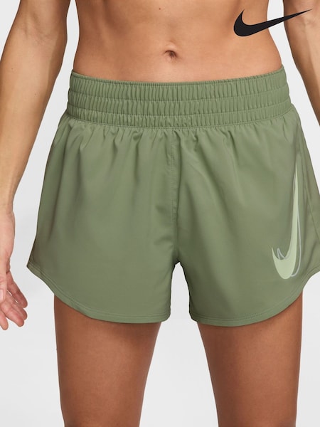 Nike Green One Swoosh Dri-FIT Mid Rise Brief Lined Running Shorts (AJ3773) | £38