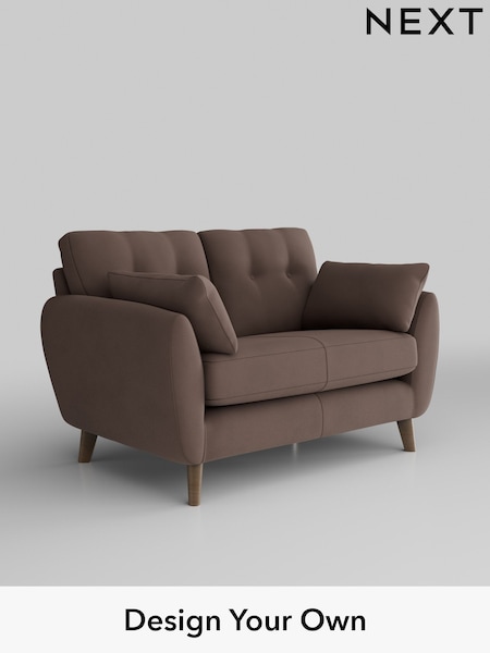 Plush Velvet Easy Clean/Dark Warm Chocolate Brown Wilson Buttoned Back (AJ4043) | £850