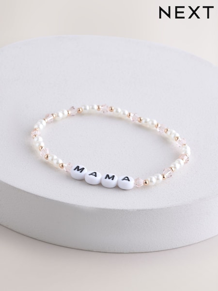 Pink Beaded Stretch Mama Bracelet (AJ4184) | £8