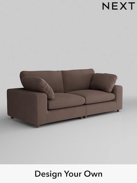 Plush Velvet Easy Clean/Dark Warm Chocolate Brown N. Premium The Snuggle Grand (AJ4225) | £1,899