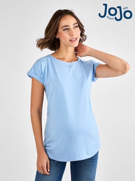 JoJo Maman Bébé Blue Boyfriend Maternity Cotton T-Shirt (AJ4456) | £19