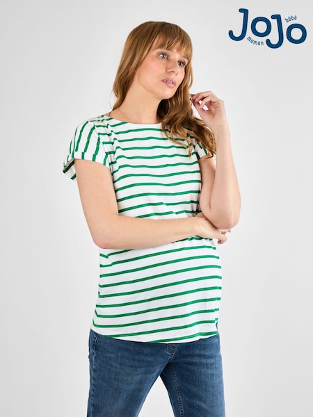 JoJo Maman Bébé Green Boyfriend Maternity Cotton T-Shirt (AJ4485) | £19