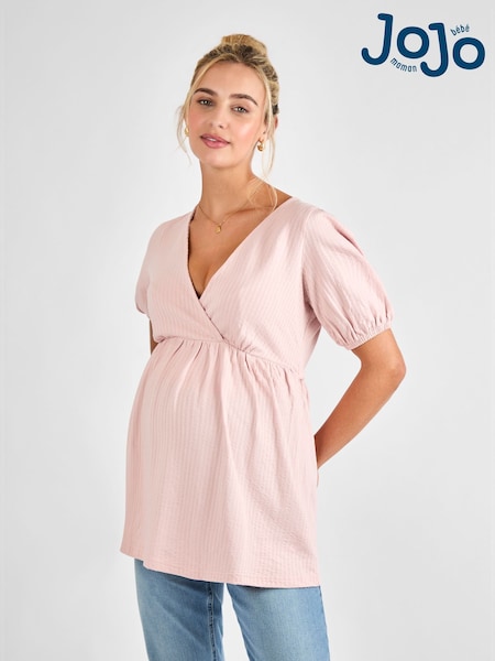 JoJo Maman Bébé Rose Short Sleeve Maternity Jersey Top (AJ4522) | £32