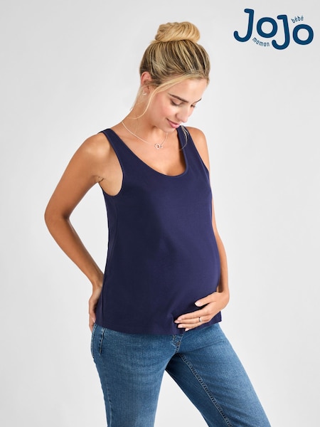 JoJo Maman Bébé Navy Thick Strap Maternity Vest (AJ4524) | £14