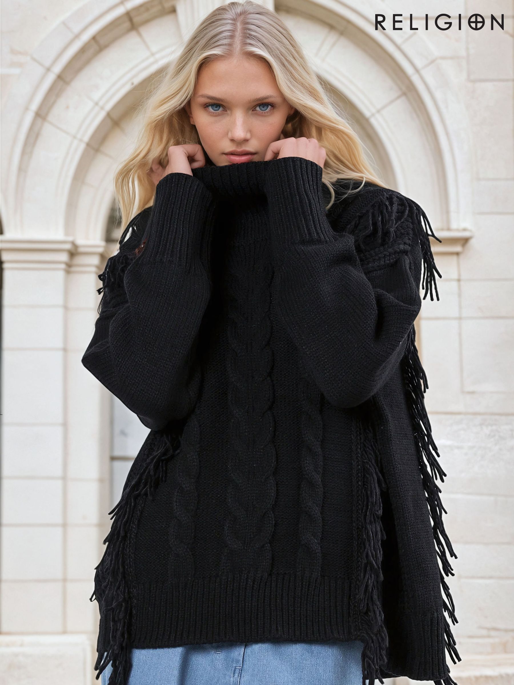 next ladies black polo neck jumper