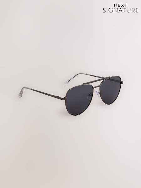 Silver Metal Tone Signature Sunglasses (AJ4685) | £30