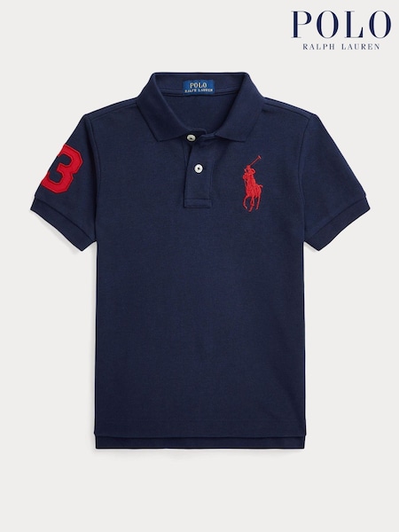 Polo Ralph Lauren Blue Boys Big Pony Varsity Polo Shirt (AJ4892) | £75 - £79