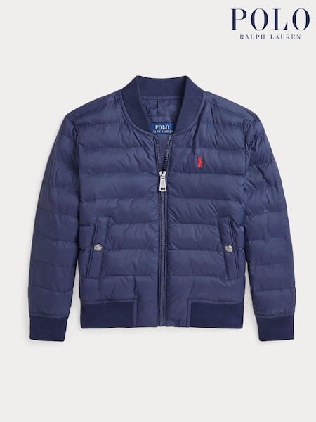 Polo Ralph Lauren Blue Boys Quilted Bomber Jacket (AJ4923) | £179 - £195