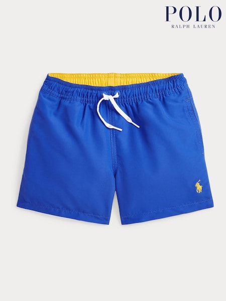 Polo Ralph Lauren Blue Boys Traveller Logo Swim Shorts (AJ4938) | £59 - £65