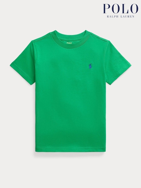Polo Ralph Lauren Green Boys Jersey Crewneck T-Shirt (AJ4958) | £42 - £45