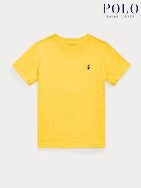 Polo Ralph Lauren Yellow Boys Jersey Crewneck T-Shirt (AJ4959) | £42 - £45