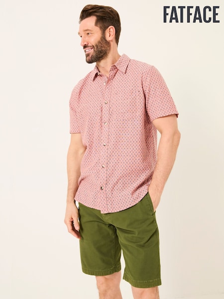 FatFace Pink Short Sleeve Mini Geo Print Shirt (AJ5090) | £44