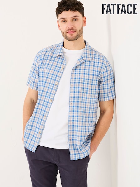 FatFace Blue Short Sleeve Conwy Check Shirt (AJ5093) | £44