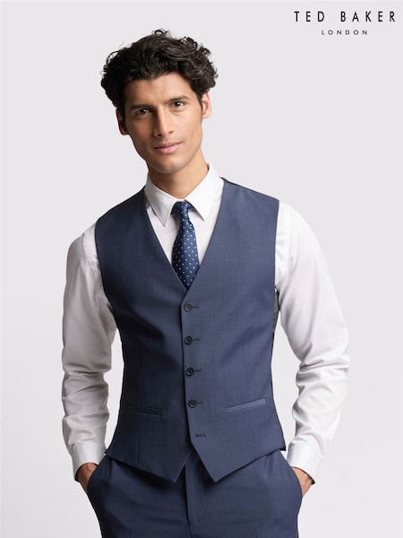 Ted Baker Tailoring Blue Premium Panama Waistcoat (AJ5102) | £100
