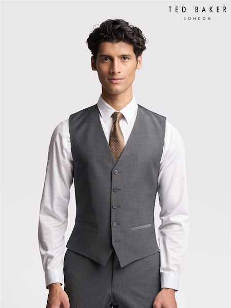Ted Baker Tailoring Grey Prem Panama Slim Waistcoat (AJ5111) | £100