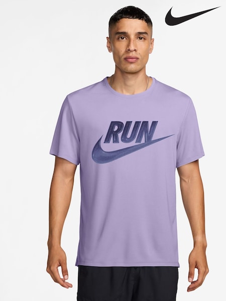 Nike Hydrangea Purple Grey Miler Run Energy Running T-Shirt (AJ5169) | £38