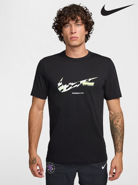 Nike Black Running 100% Cotton T-Shirt (AJ5198) | £33