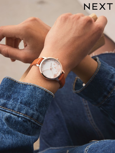 Orange Flower Dial Watch (AJ5240) | £34