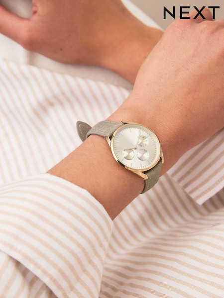 Khaki Green Pu Strap Multi Dial Watch (AJ5241) | £32
