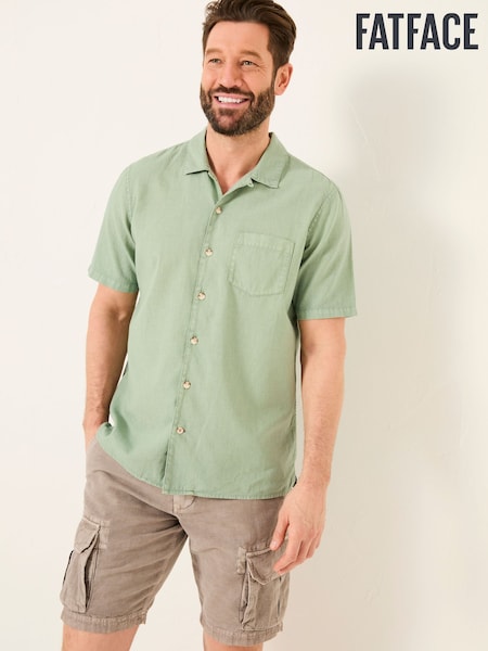 FatFace Bugle Green Linen Cotton Shirt (AJ5289) | £42