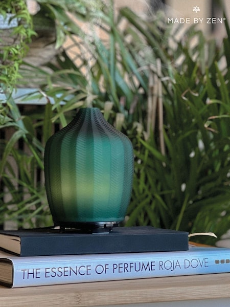 Made by Zen Fern Amber Glass Aroma Electric Diffuser with Ambient Light (AJ5485) | £68