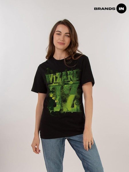 Brands In Black Women Boyfriend Fit Wizard of Oz Logo 100% Cotton T-Shirt (AJ5886) | £25
