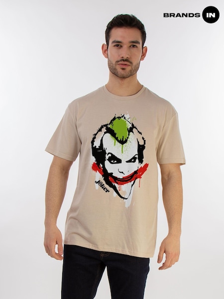 Brands In Natural Men Batman Joker Graffiti 100% Cotton T-Shirt (AJ5892) | £25