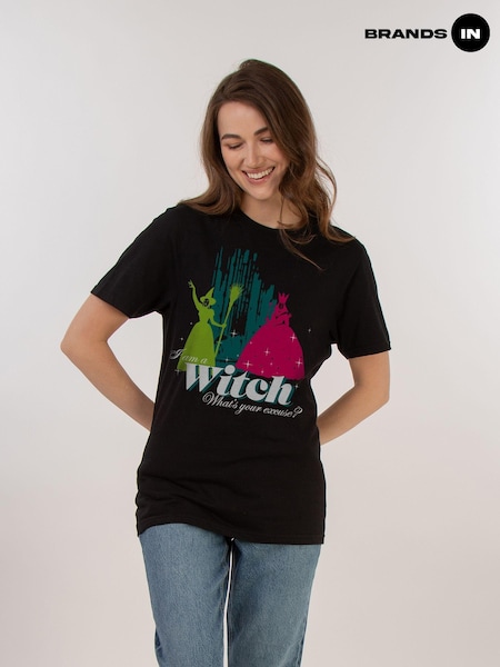 Brands In Black Women Boyfriend Fit Wizard of Oz Witch 100% Cotton T-Shirt (AJ5894) | £25
