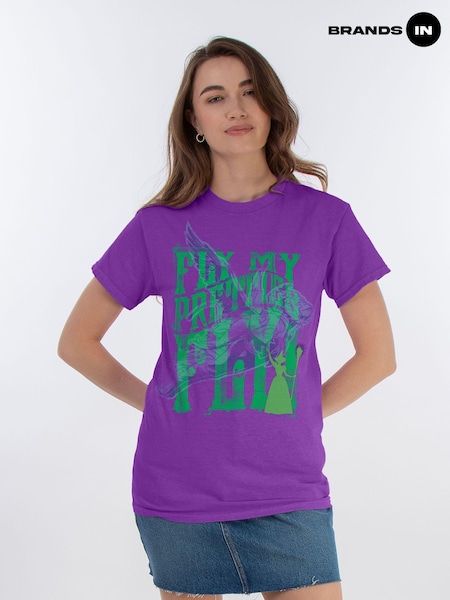 Brands In Purple Women Boyfriend Fit Wizard of Oz Fly 100% Cotton T-Shirt (AJ5903) | £25