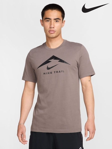 Nike Brown Dri-FIT Trail Running T-Shirt (AJ6046) | £33