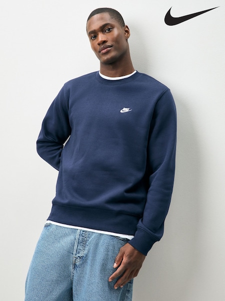 Nike Obsidian Navy Club Crew Sweatshirt (AJ6062) | £50